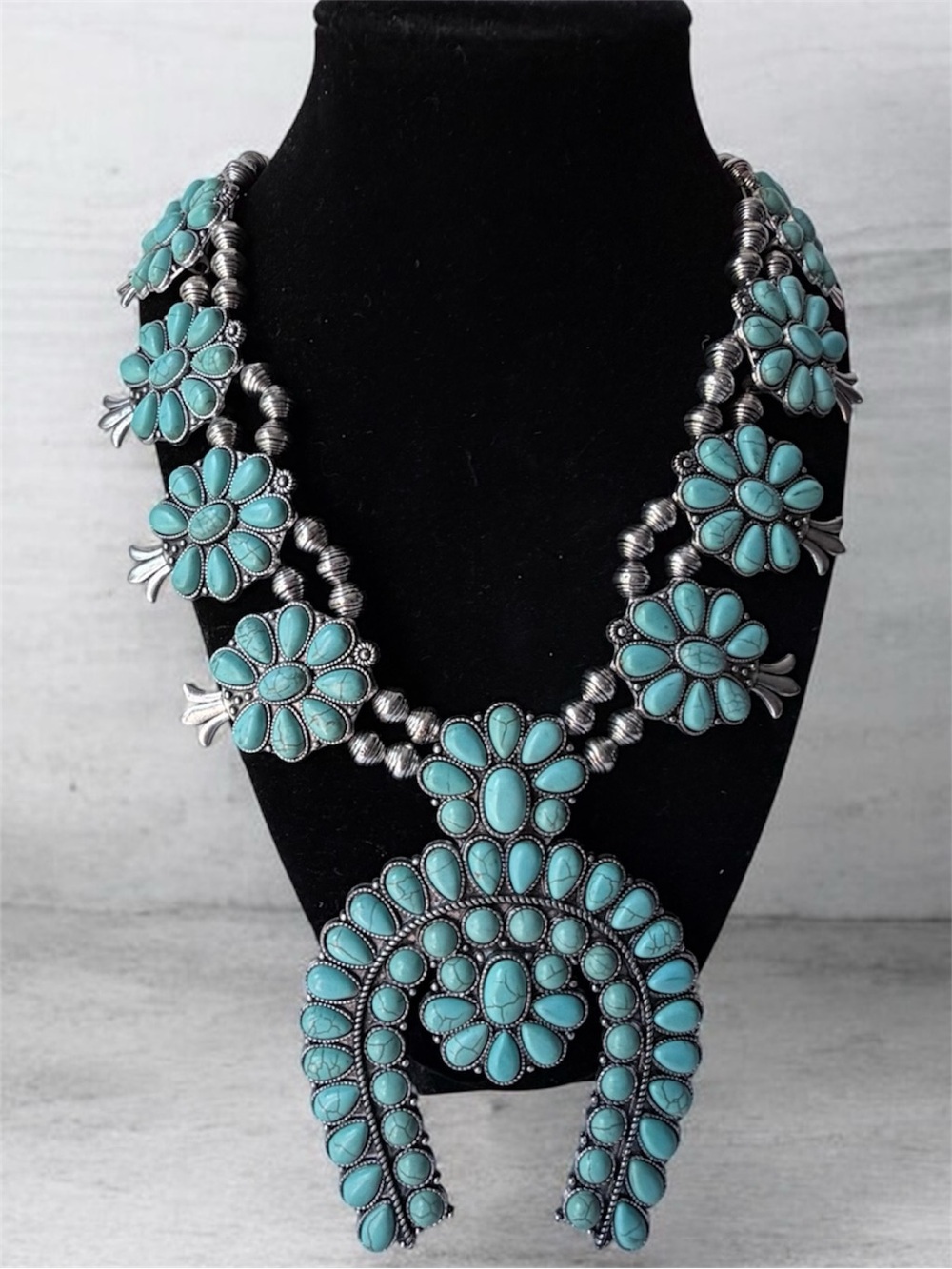 Western Squash Blossom Statement Necklace Western Naja pendant
